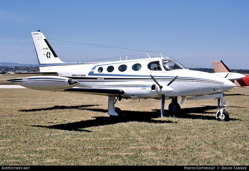 Aircraft Photo of VH-FAC | Cessna 340 | Corporate Air Canberra | AirHistory.net #46293