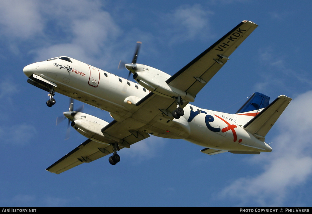 Aircraft Photo of VH-KDK | Saab-Fairchild SF-340A | REX - Regional Express | AirHistory.net #46328