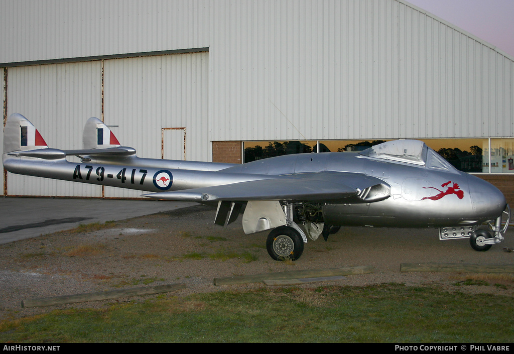 Aircraft Photo of A79-417 | De Havilland D.H. 100 Vampire FB9 | Australia - Air Force | AirHistory.net #46363
