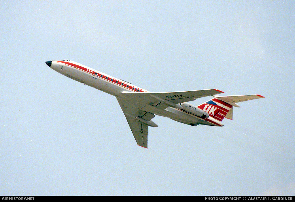 Aircraft Photo of OK-EFK | Tupolev Tu-134A | ČSA - Československé Aerolinie - Czechoslovak Airlines | AirHistory.net #47046