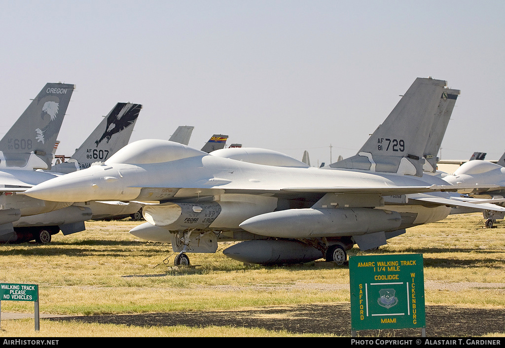 Aircraft Photo of 81-0729 / AF81-729 | General Dynamics F-16A Fighting Falcon | USA - Air Force | AirHistory.net #47073