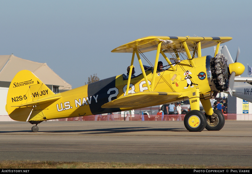 Aircraft Photo of VH-JQY | Boeing PT-13D Kaydet (E75) | USA - Navy | AirHistory.net #47140