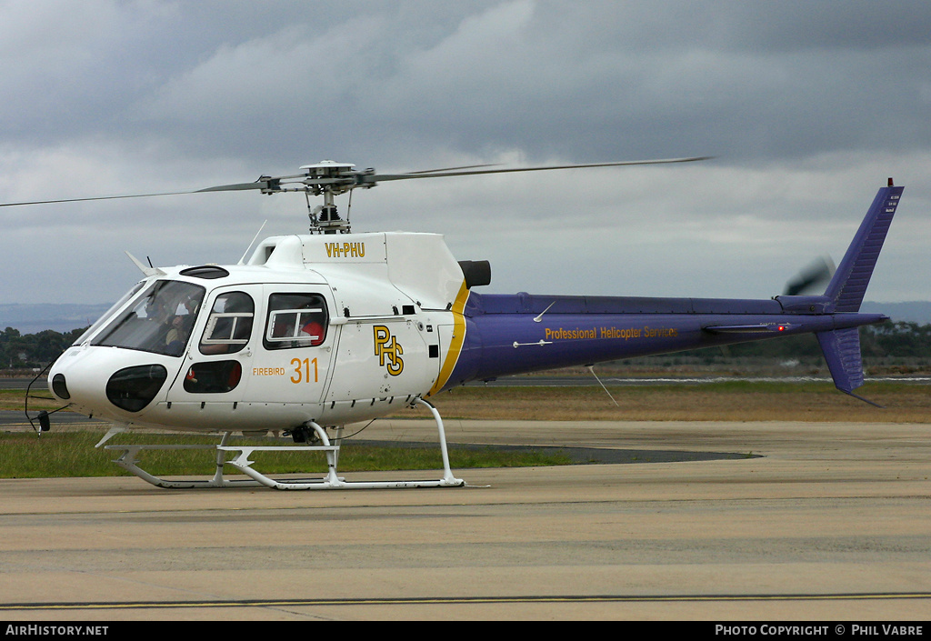 Aircraft Photo of VH-PHU | Aerospatiale AS-350BA Ecureuil | PHS - Professional Helicopter Services | AirHistory.net #47272