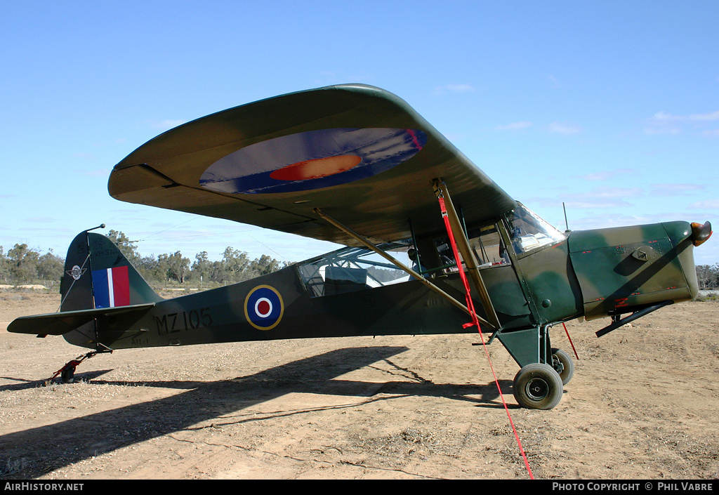 Aircraft Photo of VH-SNI / MZ105 | Taylorcraft E Auster Mk3 | UK - Air Force | AirHistory.net #47333