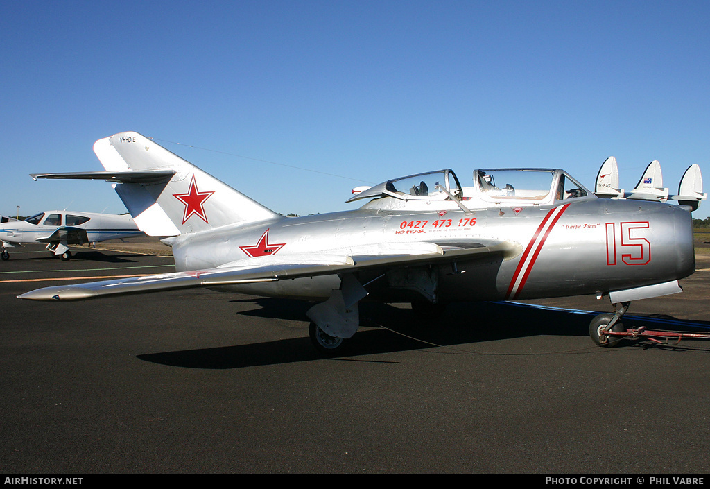 Aircraft Photo of VH-DIE / 15 | PZL-Mielec SBLim-2 (MiG-15UTI) | Soviet Union - Air Force | AirHistory.net #47372