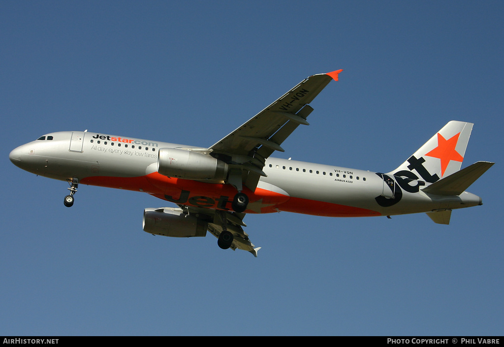Aircraft Photo of VH-VQN | Airbus A320-232 | Jetstar Airways | AirHistory.net #47387