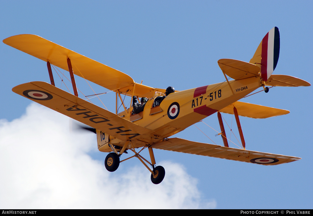 Aircraft Photo of VH-DHA / A17-518 | De Havilland D.H. 82A Tiger Moth | Australia - Air Force | AirHistory.net #47516