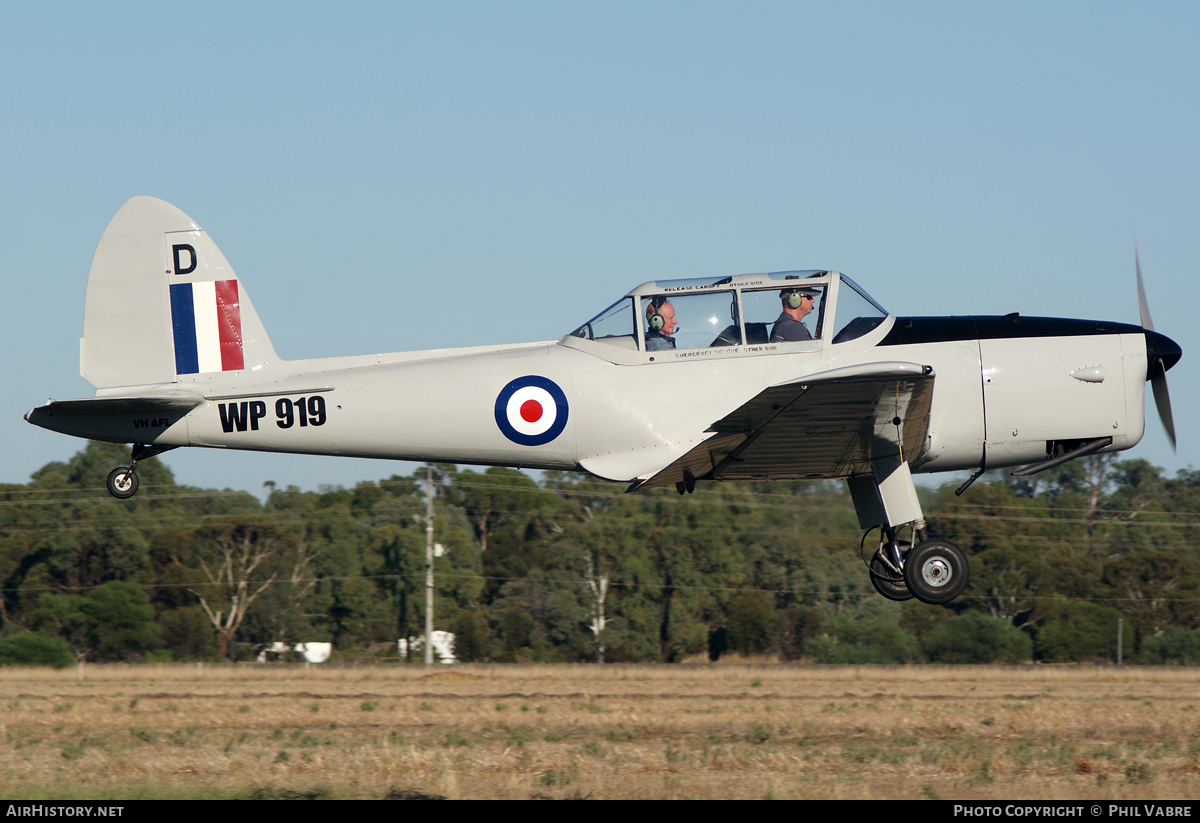 Aircraft Photo of VH-AFL / WP919 | De Havilland DHC-1 Chipmunk Mk22 | UK - Air Force | AirHistory.net #48217