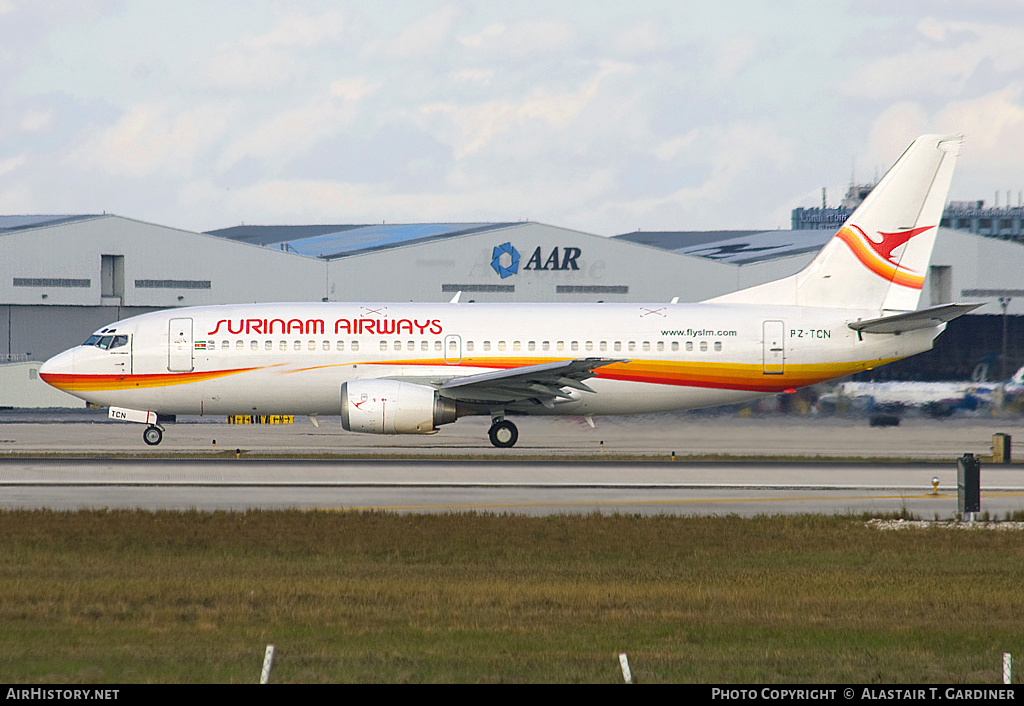 Aircraft Photo of PZ-TCN | Boeing 737-36N | Surinam Airways | AirHistory.net #48571