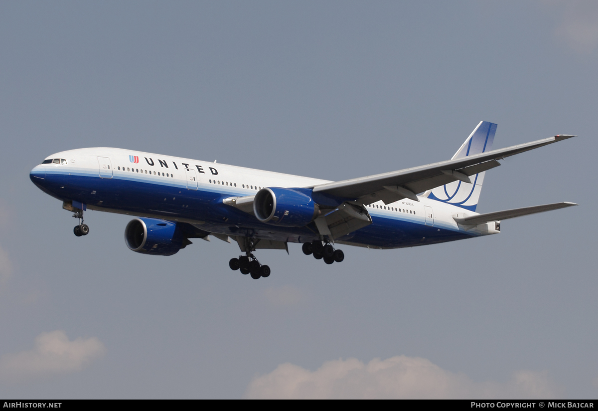 Aircraft Photo of N785UA | Boeing 777-222/ER | United Airlines | AirHistory.net #48632