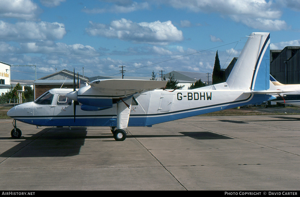 Aircraft Photo of G-BDHW | Britten-Norman BN-2A-8 Islander | AirHistory.net #49030
