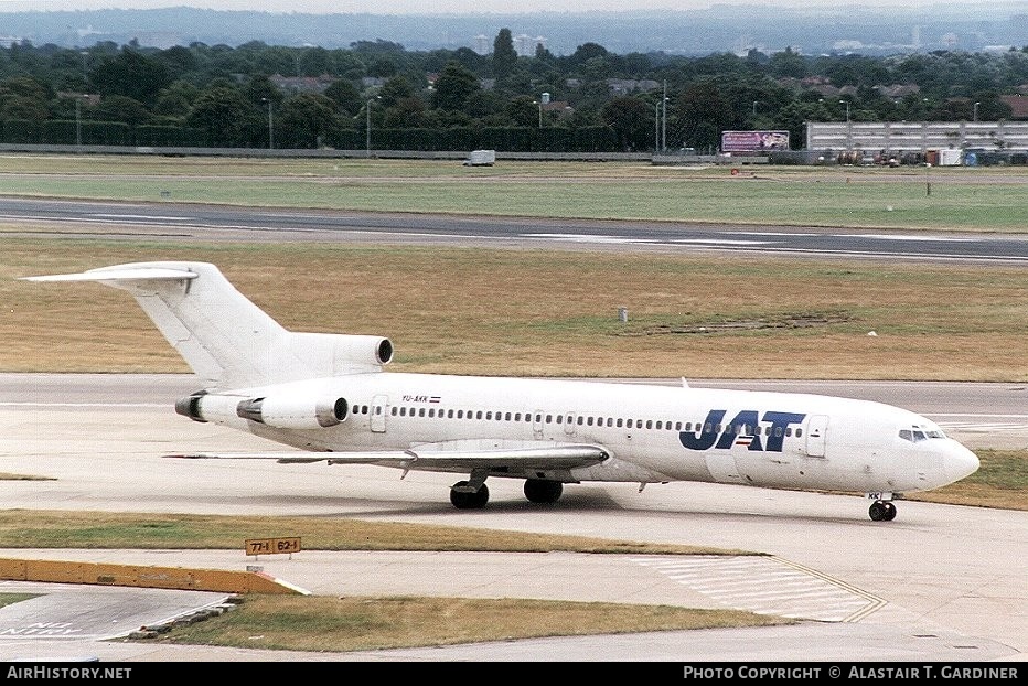Aircraft Photo of YU-AKK | Boeing 727-2H9/Adv | JAT Yugoslav Airlines - Jugoslovenski Aerotransport | AirHistory.net #49198
