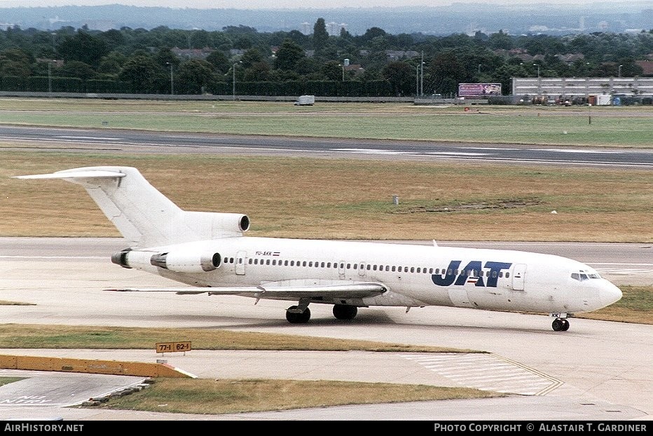 Aircraft Photo of YU-AKK | Boeing 727-2H9/Adv | JAT Yugoslav Airlines - Jugoslovenski Aerotransport | AirHistory.net #49198
