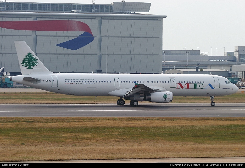 Aircraft Photo of F-ORME | Airbus A321-231 | MEA - Middle East Airlines | AirHistory.net #49212