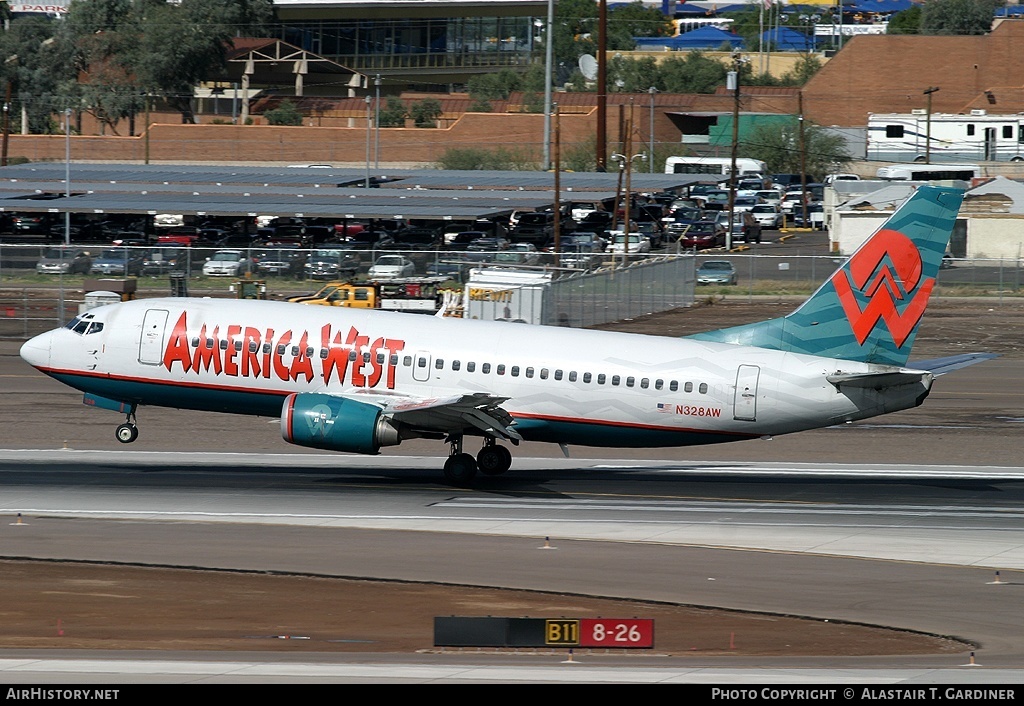 Aircraft Photo of N328AW | Boeing 737-3B7 | America West Airlines | AirHistory.net #49893