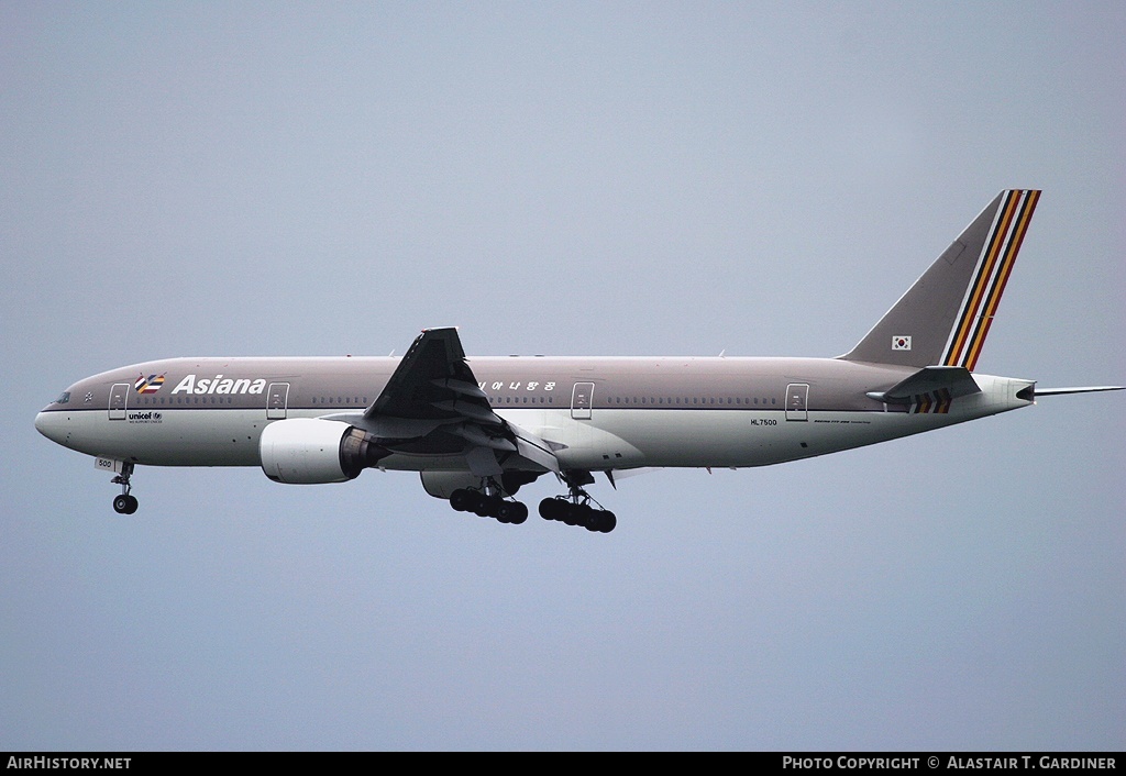 Aircraft Photo of HL7500 | Boeing 777-28E/ER | Asiana Airlines | AirHistory.net #50324