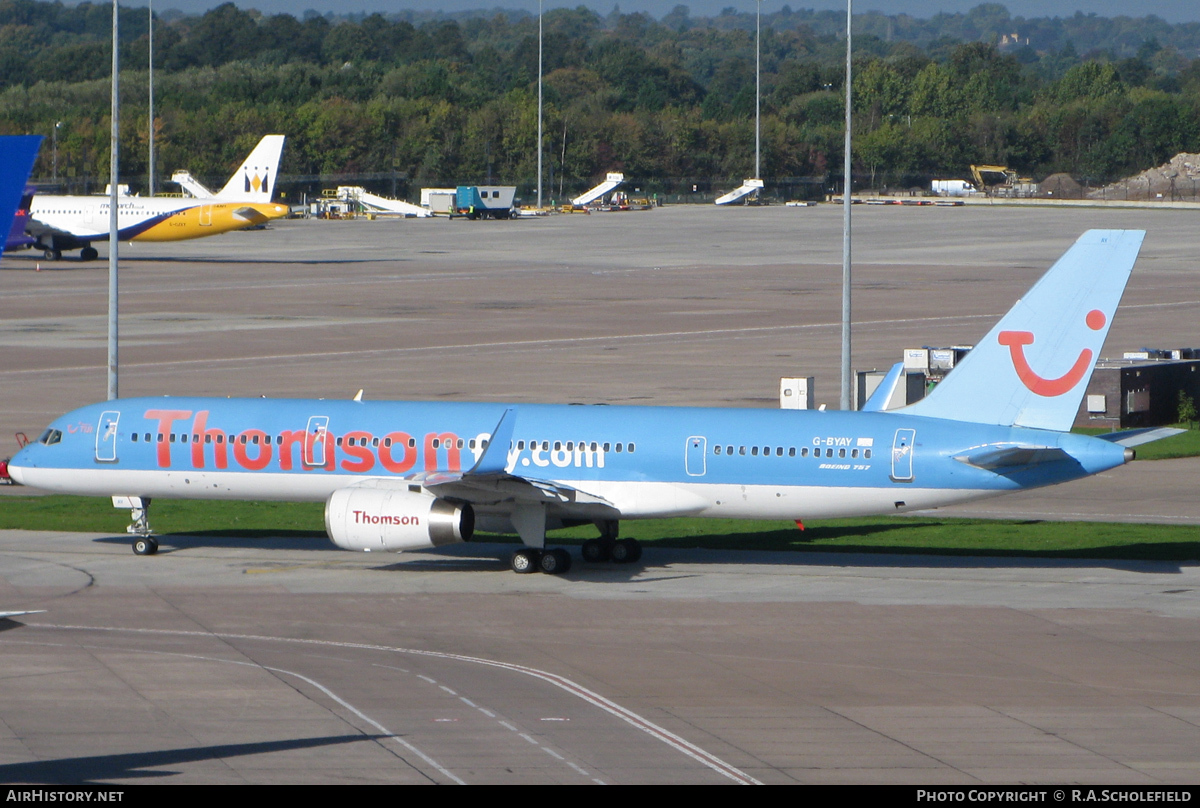 Aircraft Photo of G-BYAY | Boeing 757-204 | Thomsonfly | AirHistory.net #50611