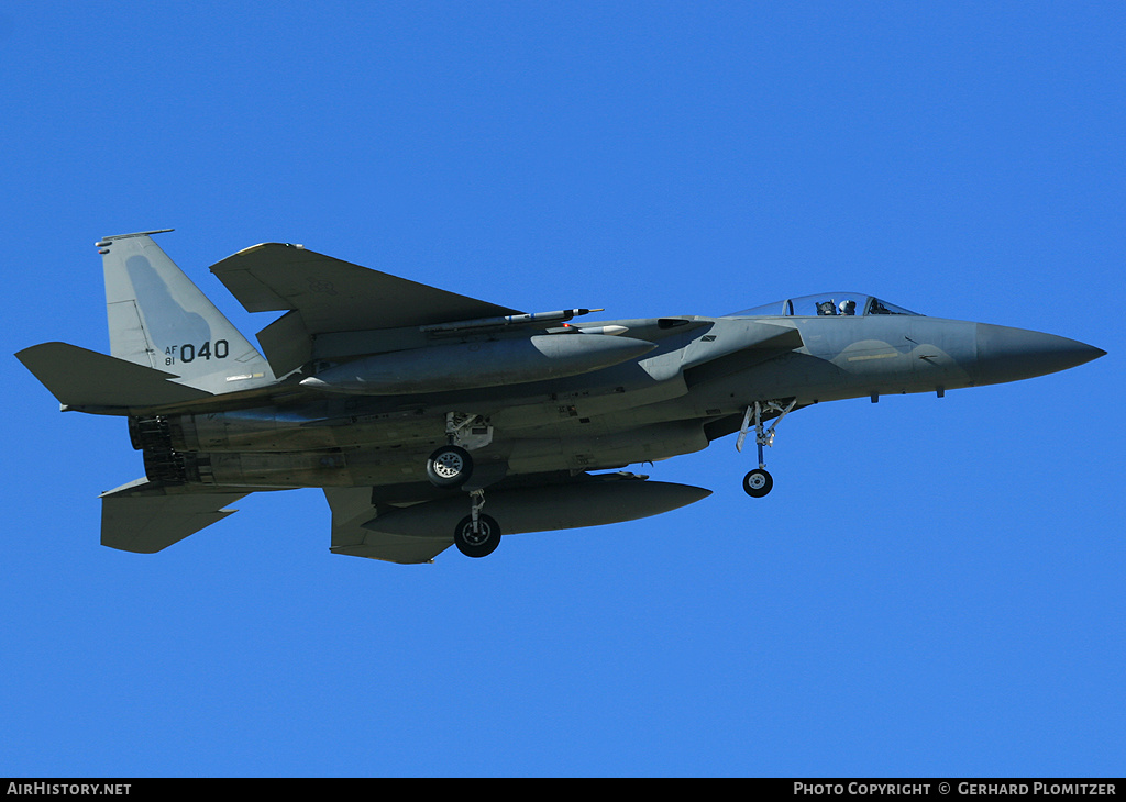 Aircraft Photo of 81-0040 / AF81-040 | McDonnell Douglas F-15C Eagle | USA - Air Force | AirHistory.net #50694