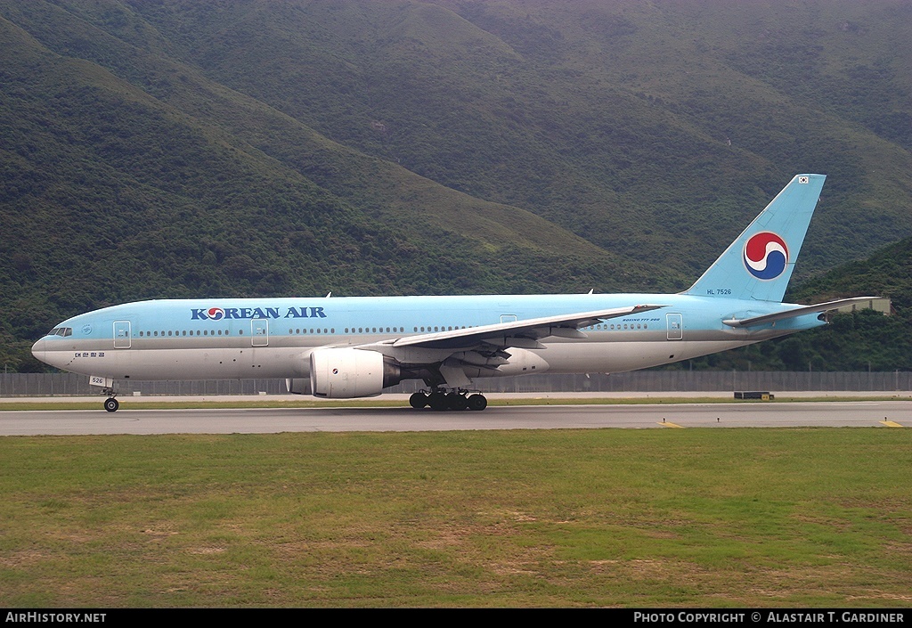 Aircraft Photo of HL7526 | Boeing 777-2B5/ER | Korean Air | AirHistory.net #51275