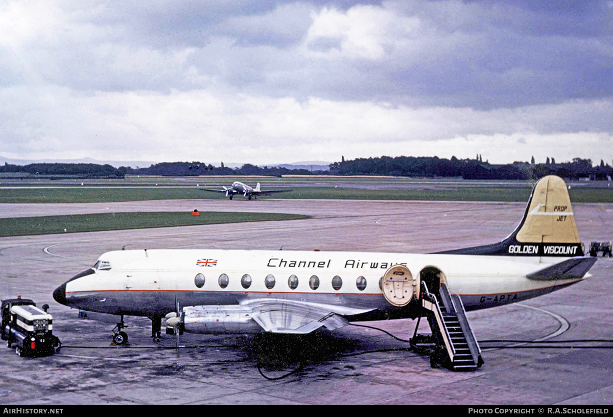 Aircraft Photo of G-APTA | Vickers 702 Viscount | Channel Airways | AirHistory.net #51429