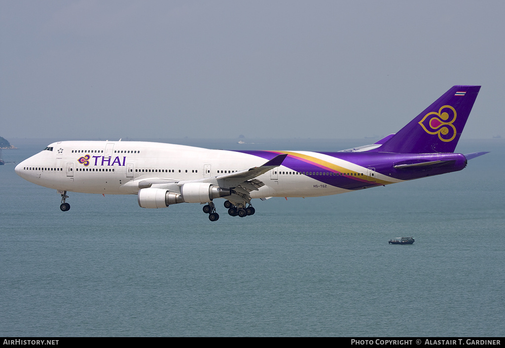 Aircraft Photo of HS-TGZ | Boeing 747-4D7 | Thai Airways International | AirHistory.net #51758