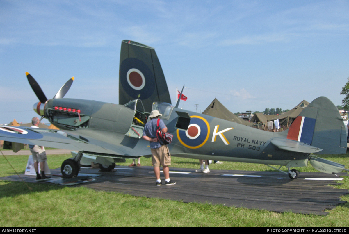 Aircraft Photo of N503PR / PR503 | Supermarine 377 Seafire F15 | UK - Navy | AirHistory.net #52103
