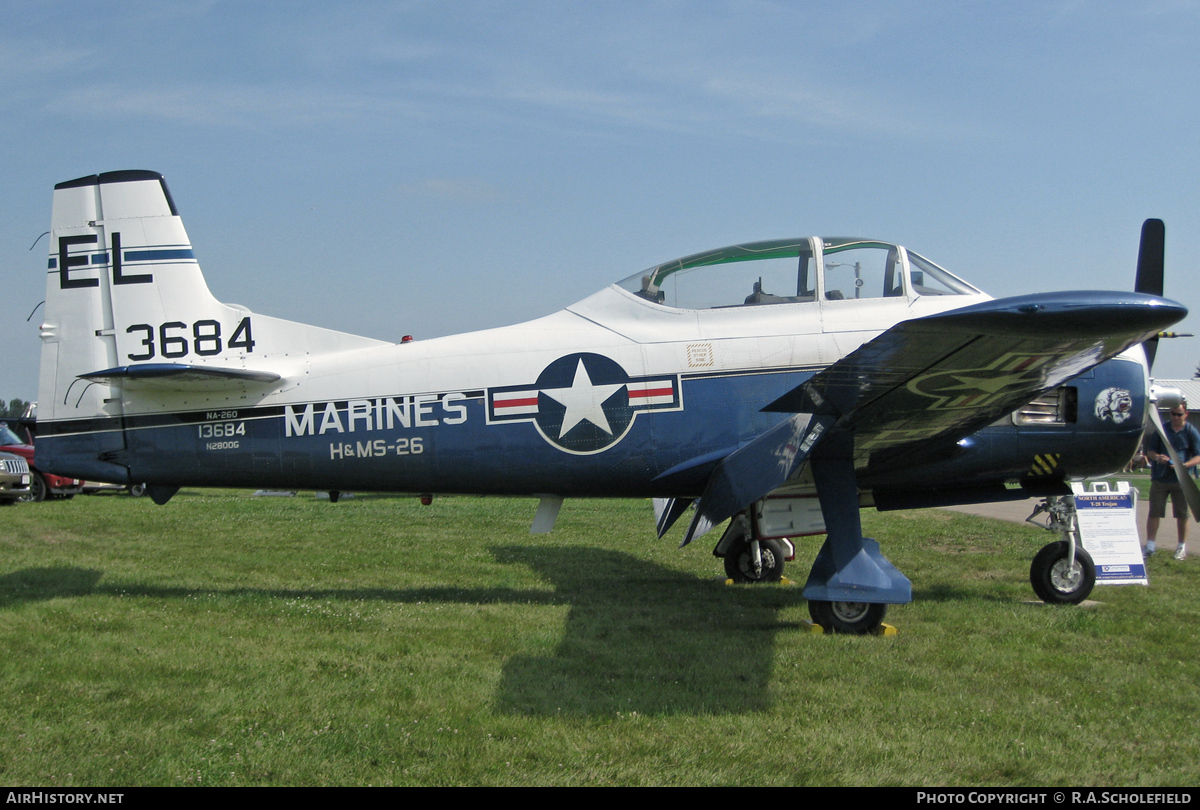 Aircraft Photo of N2800G / 13684 | North American T-28A Nomad | USA - Marines | AirHistory.net #52280