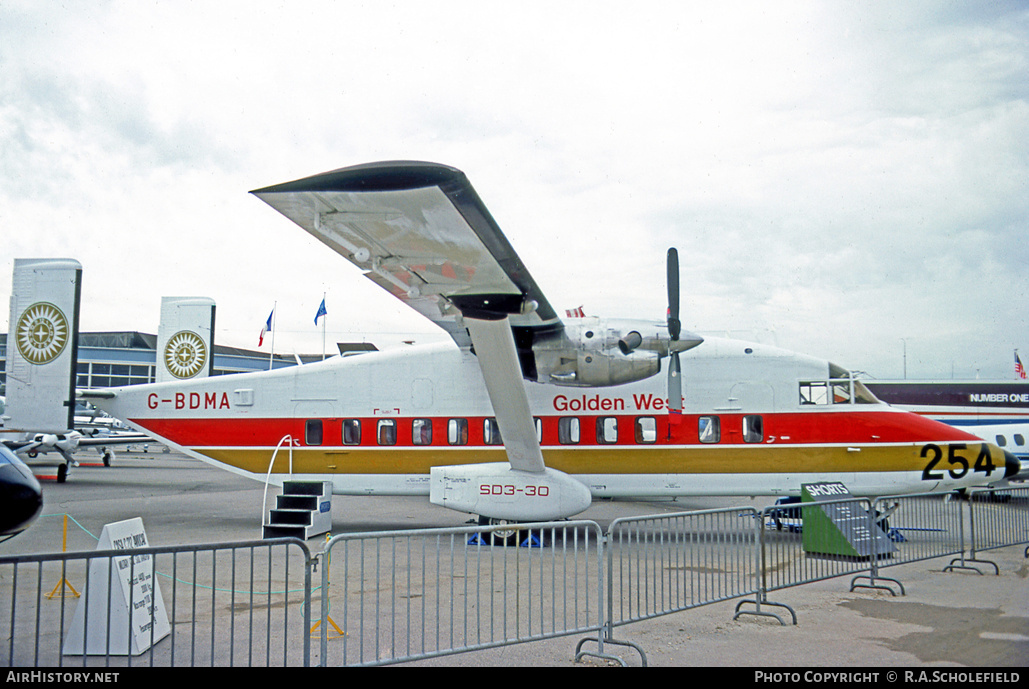 Aircraft Photo of G-BDMA | Short 330-100 | Golden West Airlines | AirHistory.net #52290