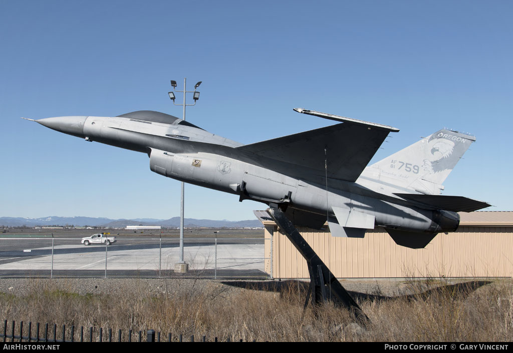 Aircraft Photo of 81-0759 / AF81-759 | General Dynamics F-16A Fighting Falcon | USA - Air Force | AirHistory.net #52708