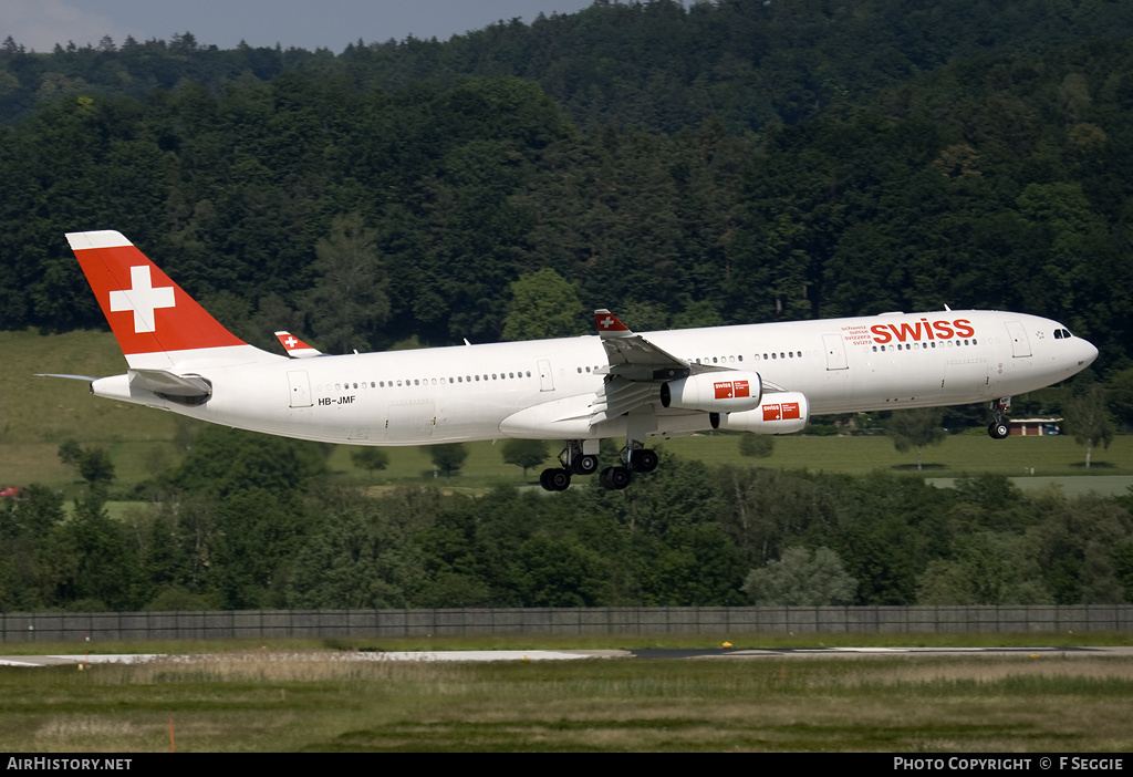 Aircraft Photo of HB-JMF | Airbus A340-313 | Swiss International Air Lines | AirHistory.net #53045