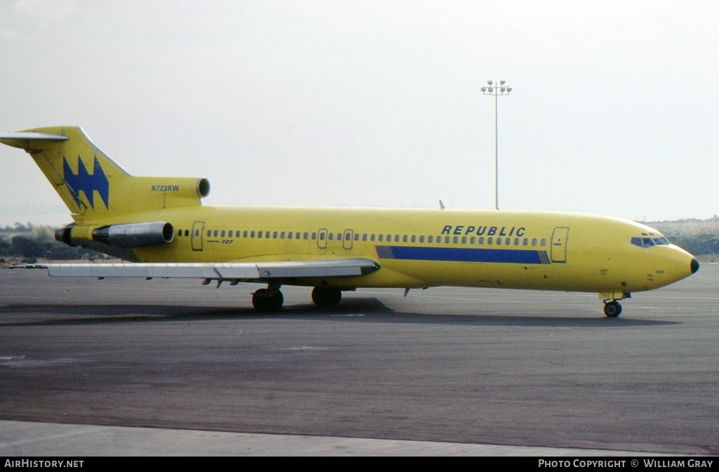 Aircraft Photo of N723RW | Boeing 727-2M7/Adv | Republic Airlines | AirHistory.net #53220