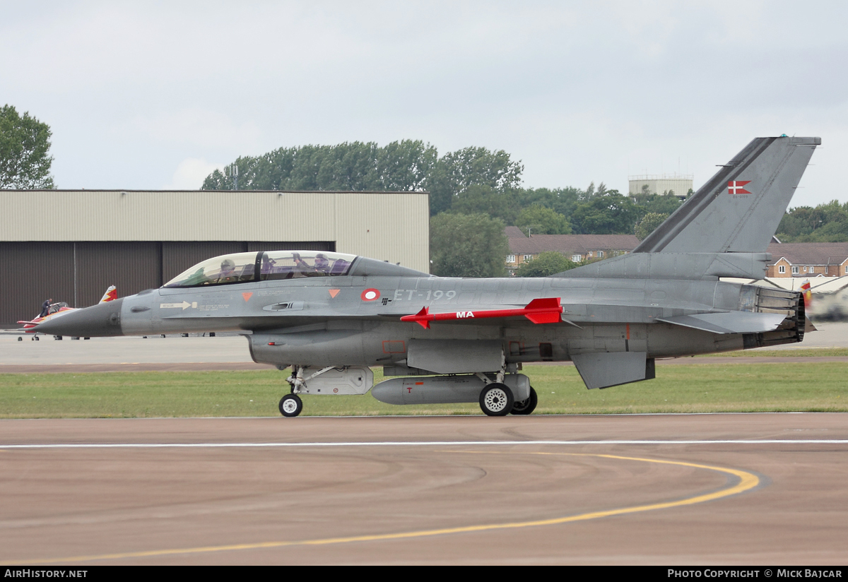 Aircraft Photo of ET-199 | General Dynamics F-16B Fighting Falcon | Denmark - Air Force | AirHistory.net #53225