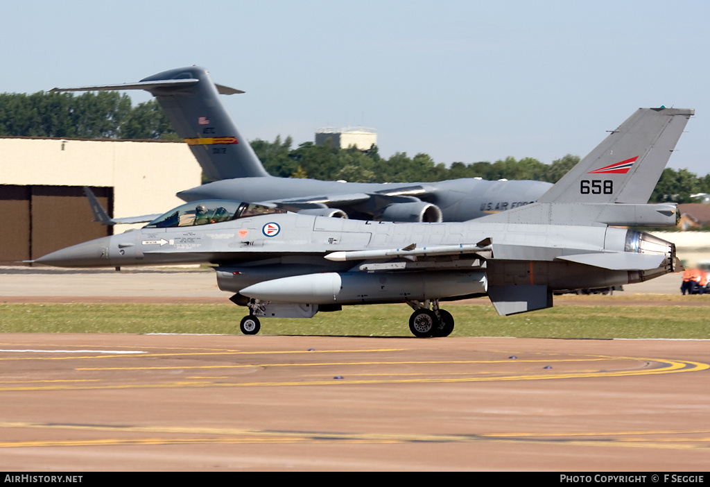 Aircraft Photo of 658 | General Dynamics F-16AM Fighting Falcon | Norway - Air Force | AirHistory.net #53358