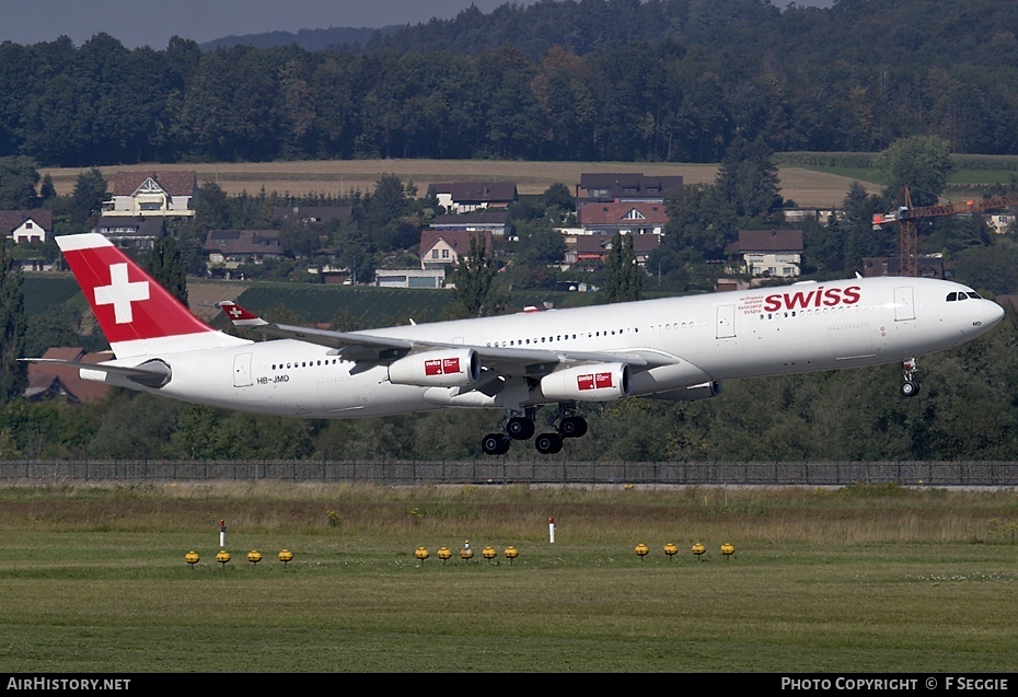 Aircraft Photo of HB-JMD | Airbus A340-313 | Swiss International Air Lines | AirHistory.net #53661