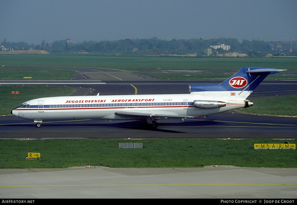 Aircraft Photo of YU-AKE | Boeing 727-2H9/Adv | JAT Yugoslav Airlines - Jugoslovenski Aerotransport | AirHistory.net #53857