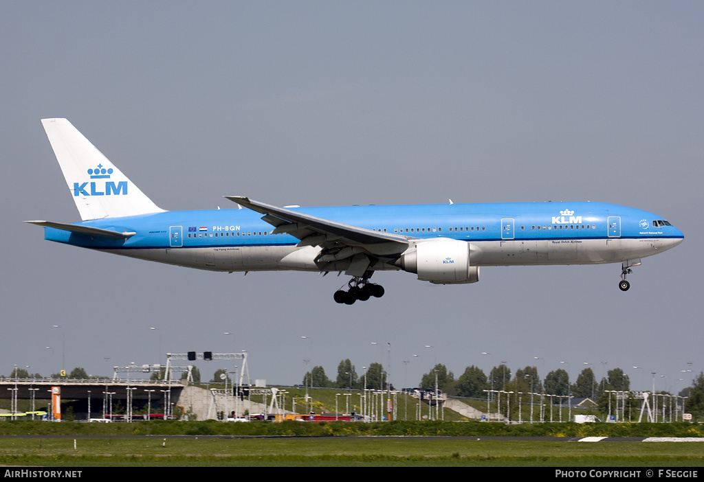 Aircraft Photo of PH-BQN | Boeing 777-206/ER | KLM - Royal Dutch Airlines | AirHistory.net #54057