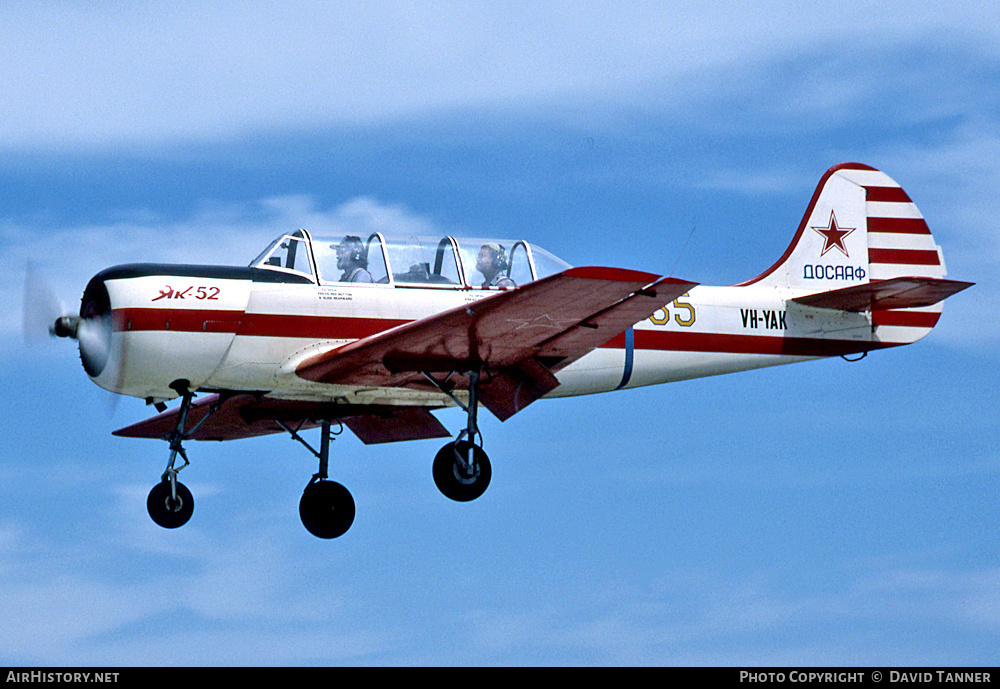 Aircraft Photo of VH-YAK | Yakovlev Yak-52 | Soviet Union - Air Force | AirHistory.net #54296
