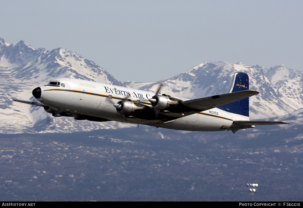 Aircraft Photo of N251CE | Douglas C-118A Liftmaster (DC-6A) | Everts Air Cargo | AirHistory.net #54538