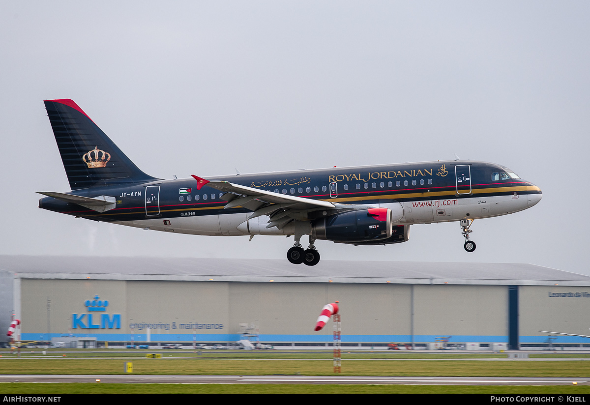 Aircraft Photo of JY-AYM | Airbus A319-132 | Royal Jordanian Airlines | AirHistory.net #54690
