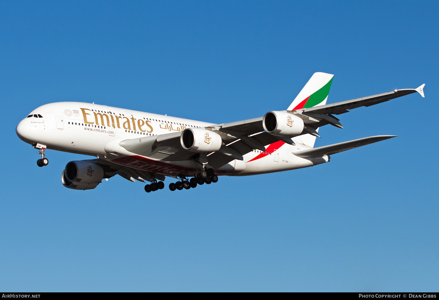 Aircraft Photo of A6-EDW | Airbus A380-861 | Emirates | AirHistory.net #54762