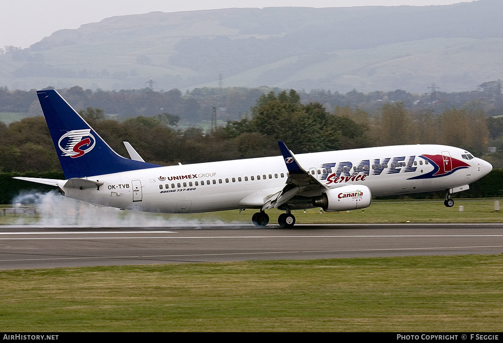 Aircraft Photo of OK-TVB | Boeing 737-8CX | Travel Service | AirHistory.net #54776