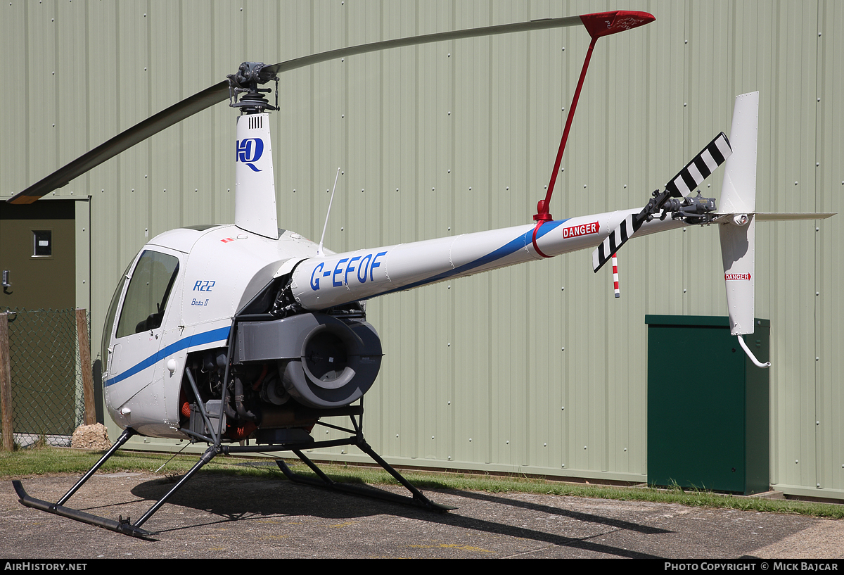 Aircraft Photo of G-EFOF | Robinson R-22 Beta II | HQ Helicopters | AirHistory.net #55098