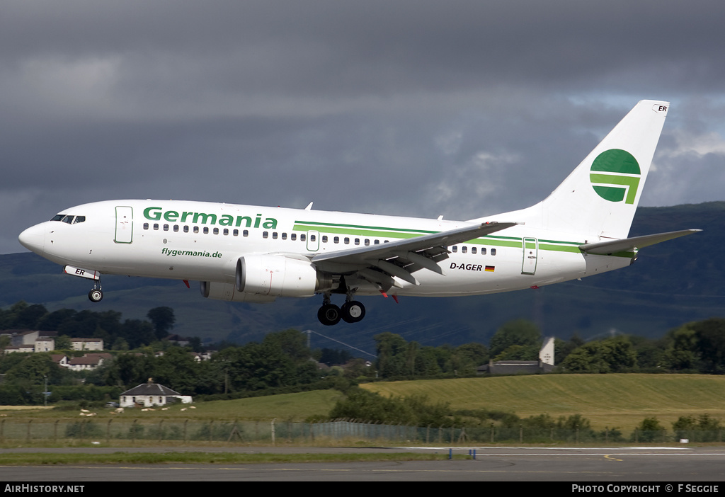 Aircraft Photo of D-AGER | Boeing 737-75B | Germania | AirHistory.net #55627
