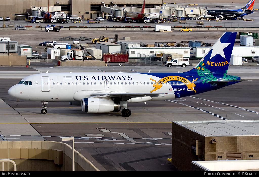 Aircraft Photo of N822AW | Airbus A319-132 | US Airways | AirHistory.net #55646