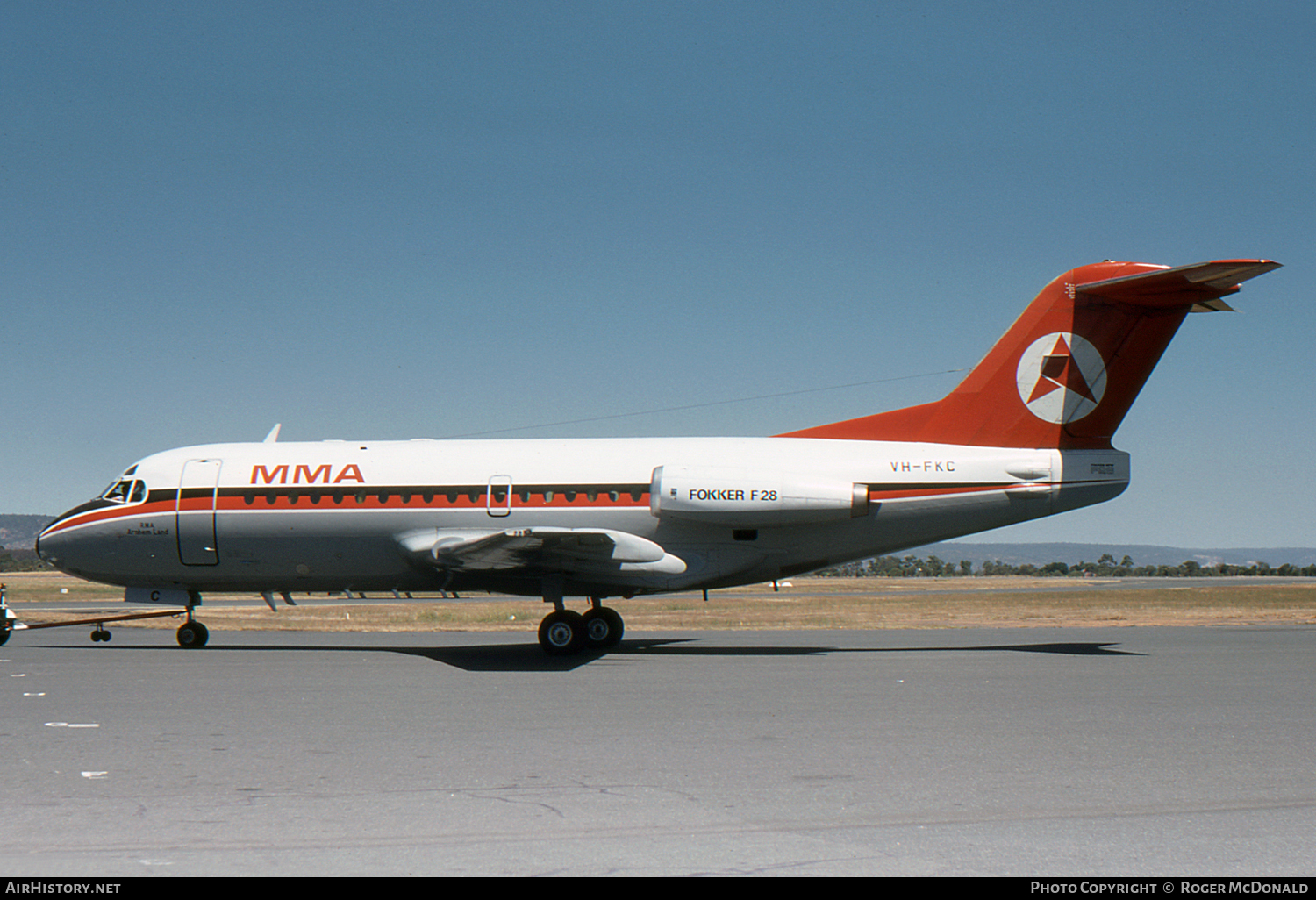 Aircraft Photo of VH-FKC | Fokker F28-1000 Fellowship | MacRobertson Miller Airlines - MMA | AirHistory.net #55705