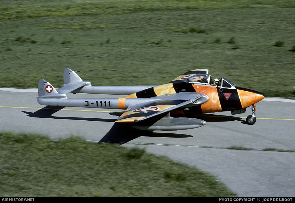 Aircraft Photo of J-1111 | De Havilland D.H. 100 Vampire FB6 | Switzerland - Air Force | AirHistory.net #55736
