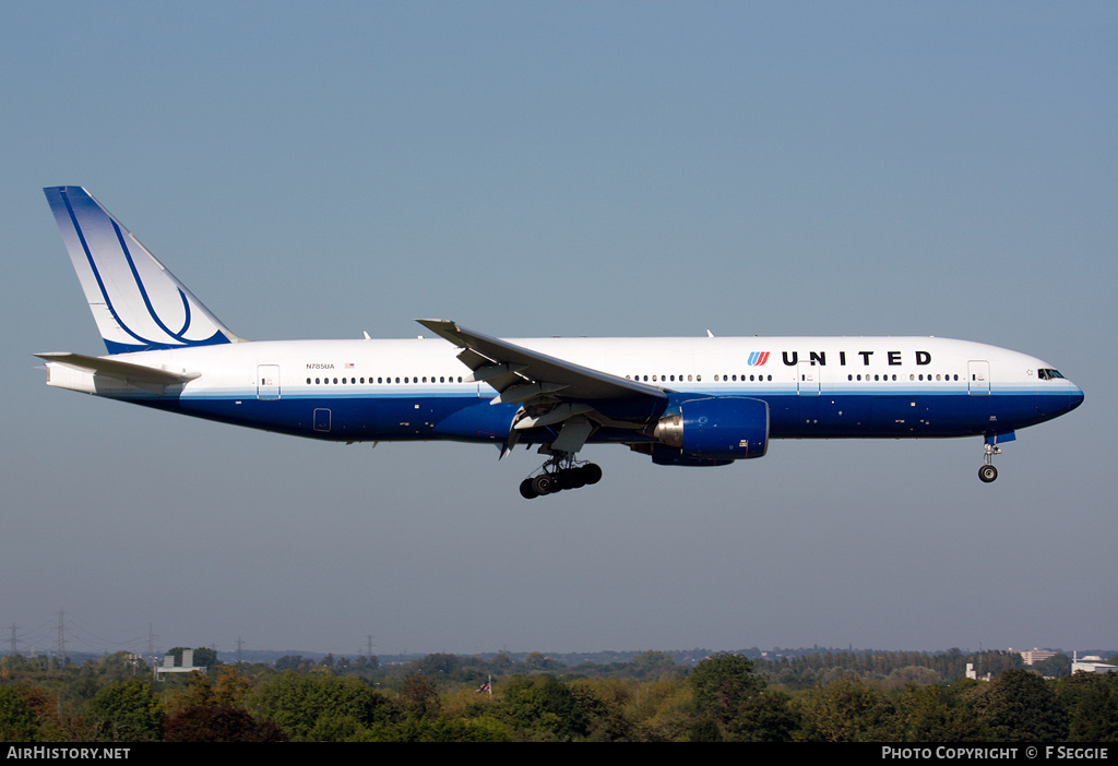 Aircraft Photo of N785UA | Boeing 777-222/ER | United Airlines | AirHistory.net #55903