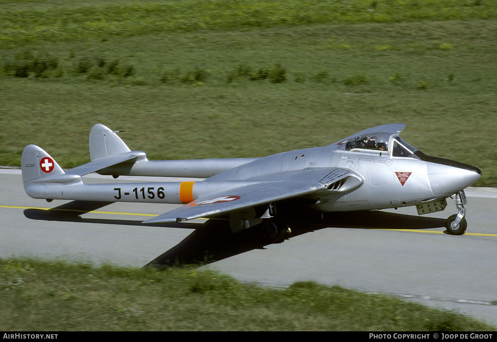 Aircraft Photo of J-1156 | De Havilland D.H. 100 Vampire FB6 | Switzerland - Air Force | AirHistory.net #56069