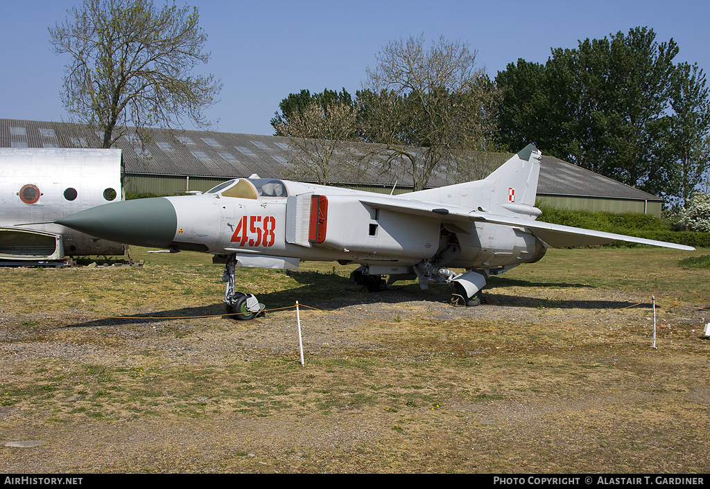 Aircraft Photo of 458 | Mikoyan-Gurevich MiG-23ML | Poland - Air Force | AirHistory.net #56095