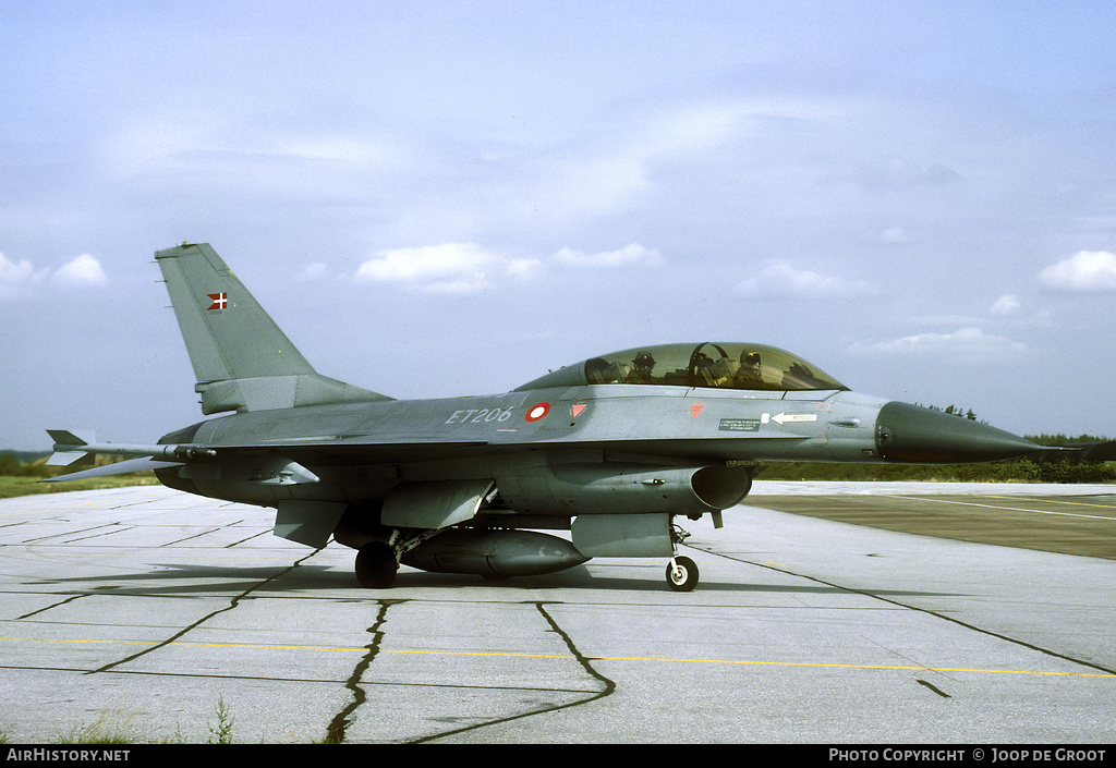 Aircraft Photo of ET-206 | General Dynamics F-16B Fighting Falcon | Denmark - Air Force | AirHistory.net #56107